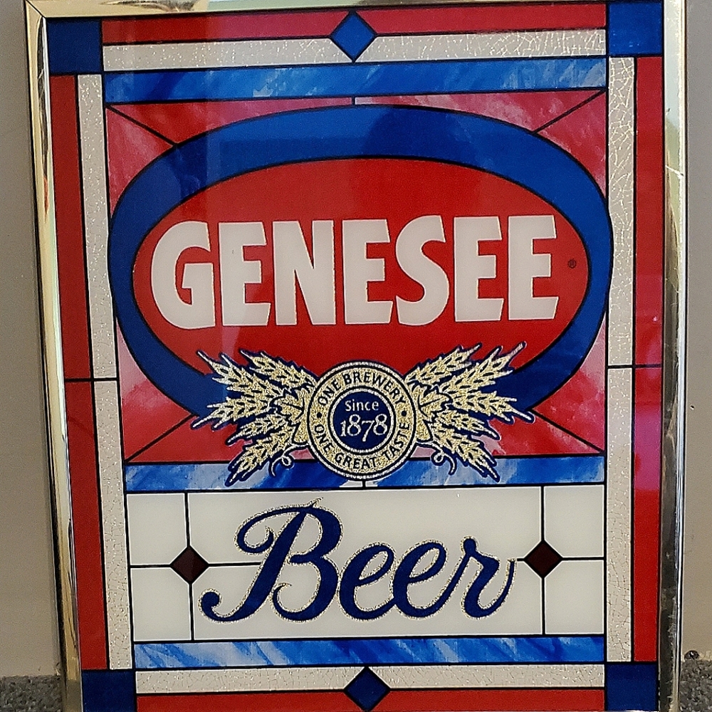 Vintage Genesee glass beer sign